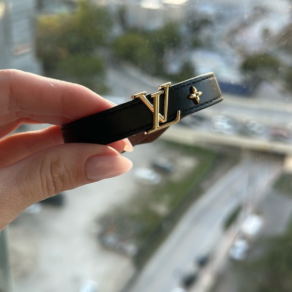 LOUIS VUITTON ICONIC bracelet size 17 black leather - Picture 9 of 15